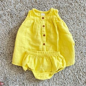 Nordstrom Baby Yellow Linen Set 3 Months